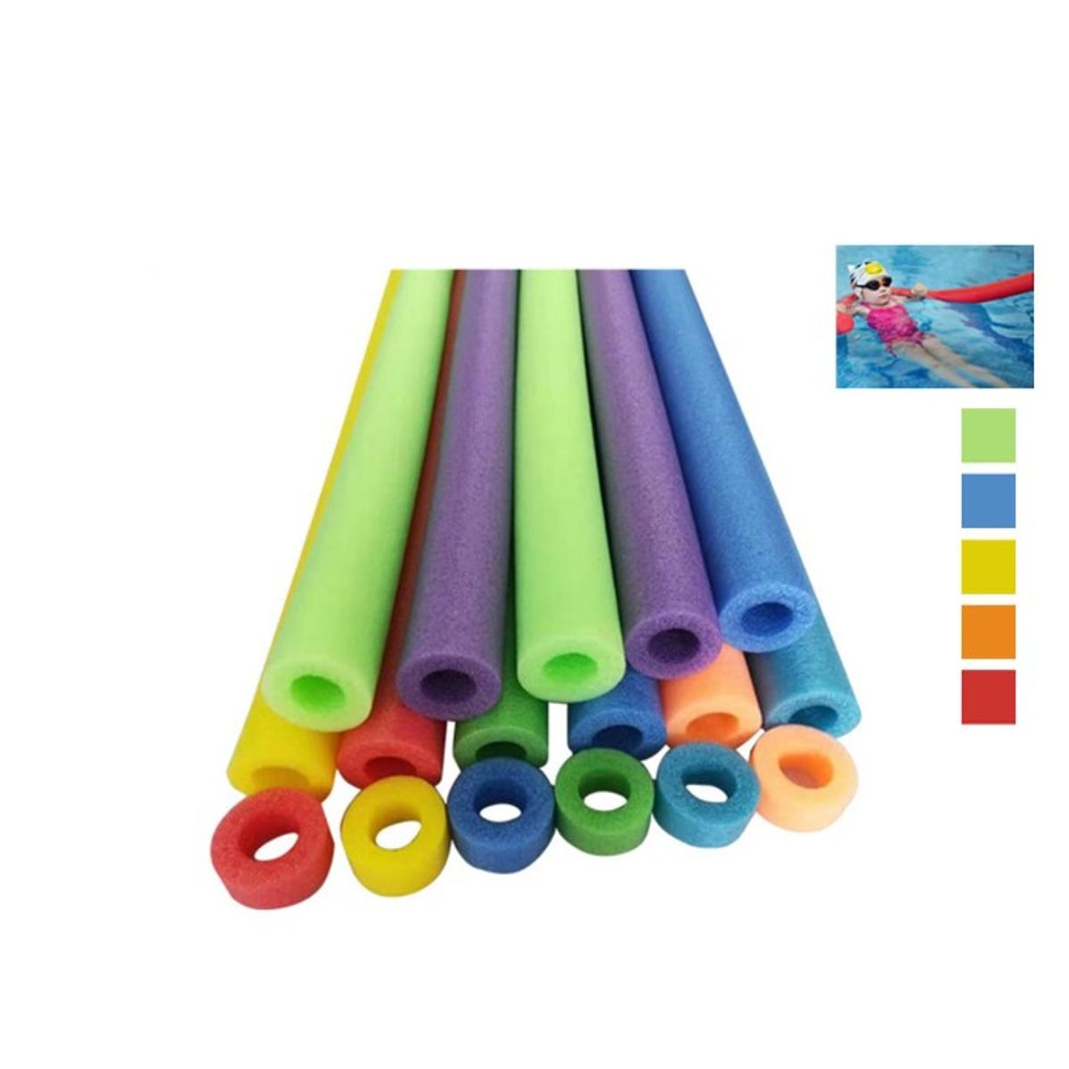 GENERICO - FLOTADOR PERFORADO DISEÑO FIDEO COLOR LISO 150X6CM VERANO