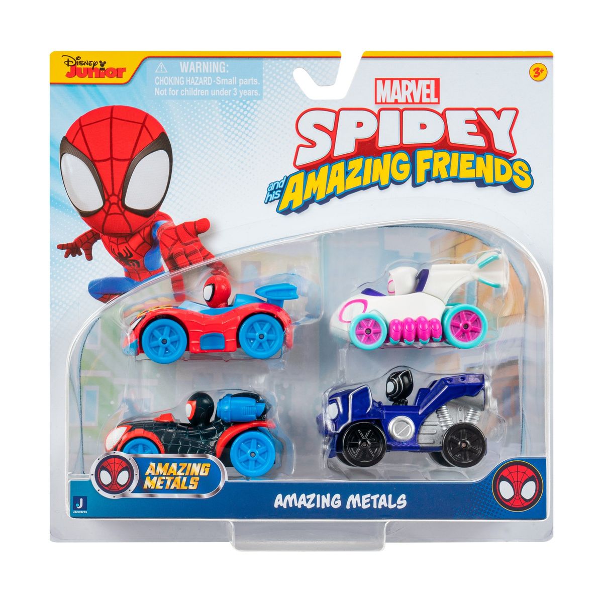 IMEXPORTA - Set 4 Vehículos Metálicos De 7,5 Cm Spidey