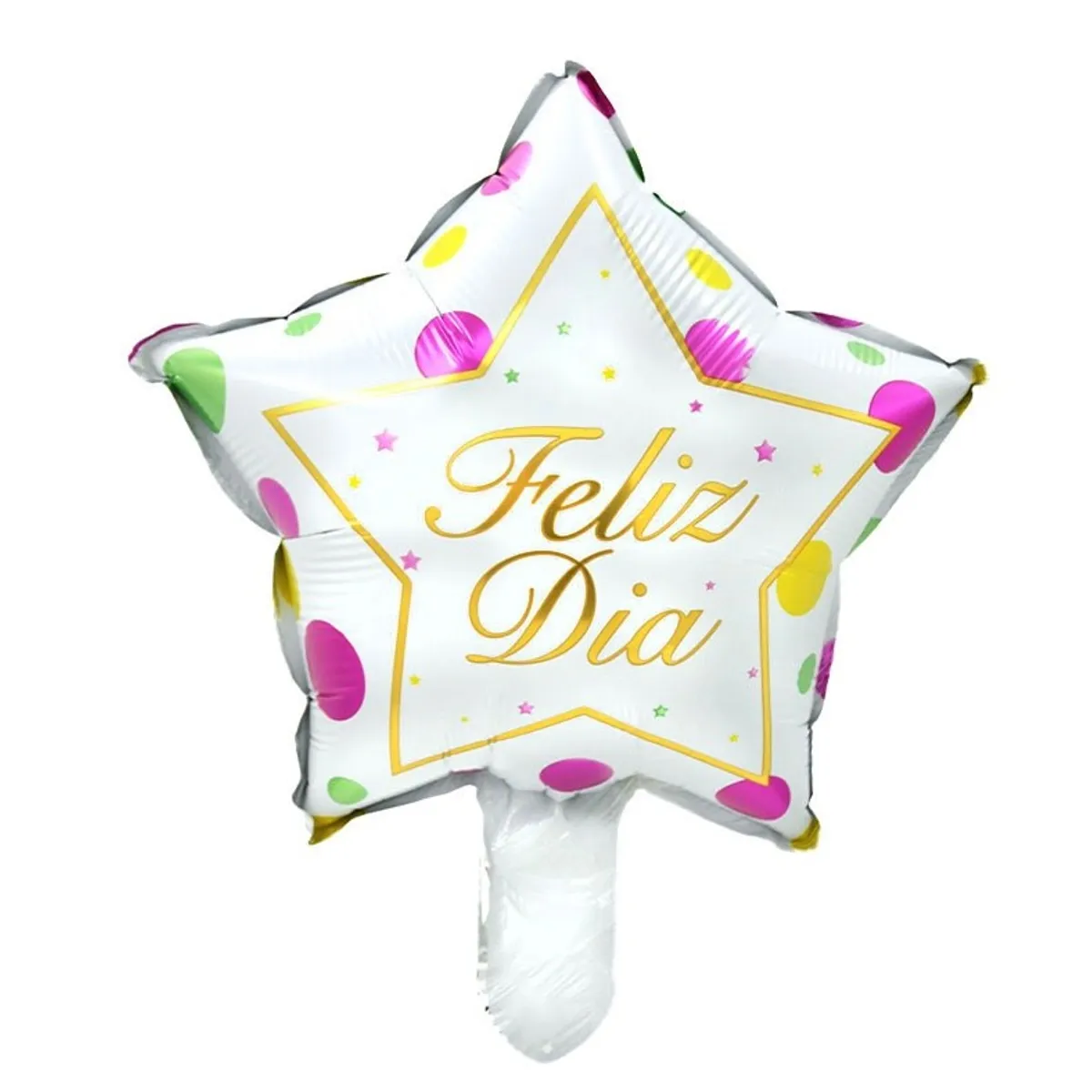 GENERICO - GLOBO METALICO 10 FELIZ DIA ESTRELLA DOBLE X50 UNI