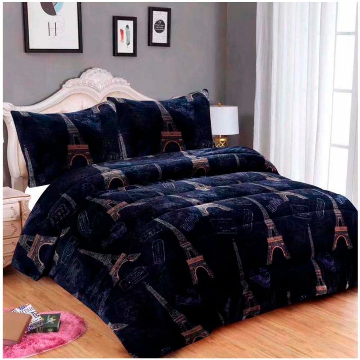 GENERICO - Cubrecama Premium Plush con Chiporro plaza y media md18.