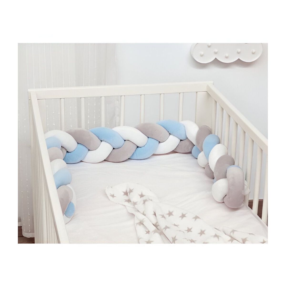 GENERICO - Trenza protector cuna 3mts Azul