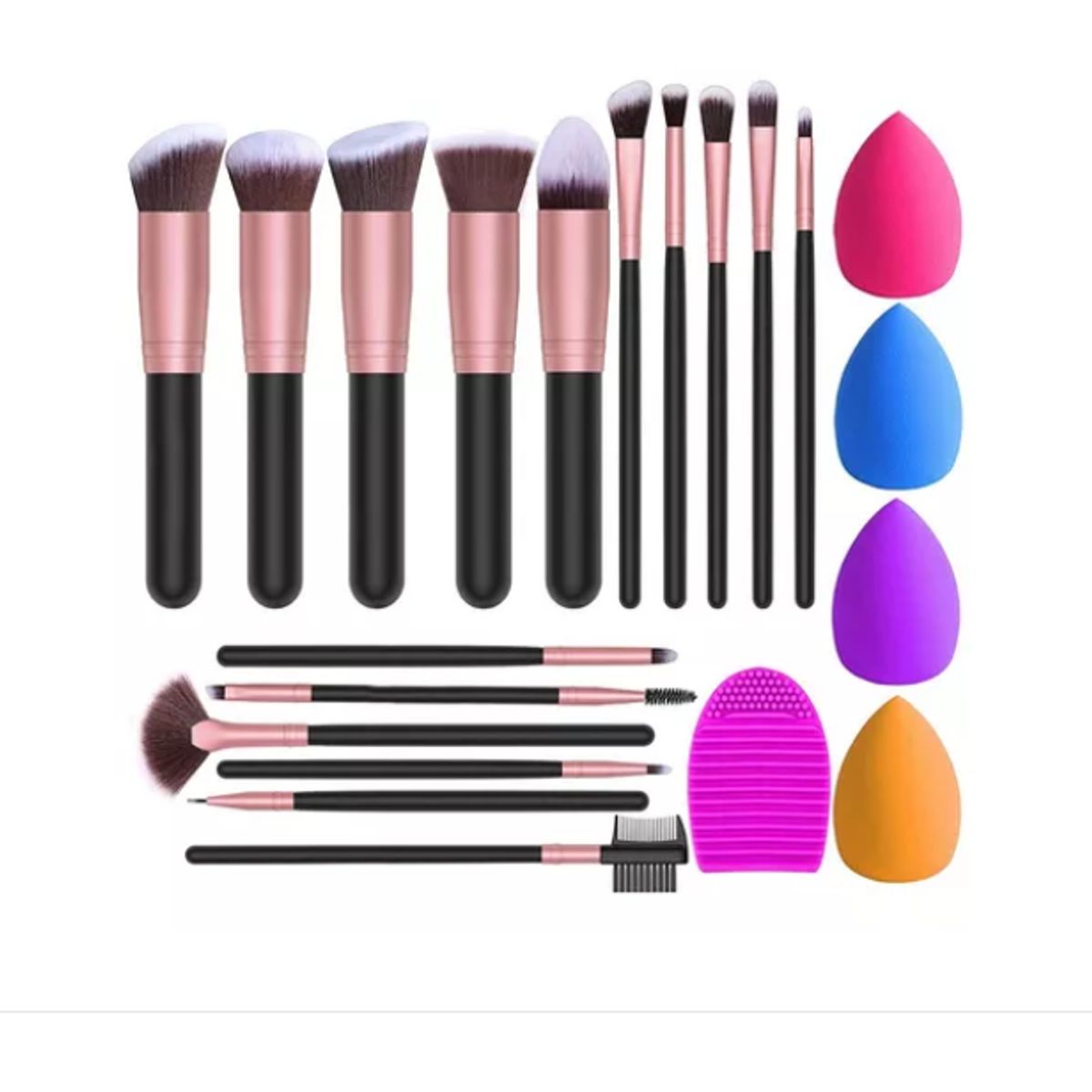 GENERICO - 21pzs Brochas De Maquillaje  Profesional Kit Con Esponja