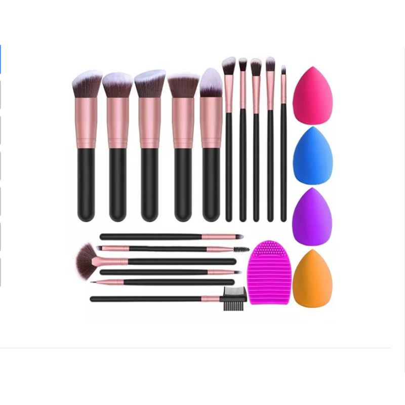 GENERICO - 21pzs Brochas De Maquillaje  Profesional Kit Con Esponja