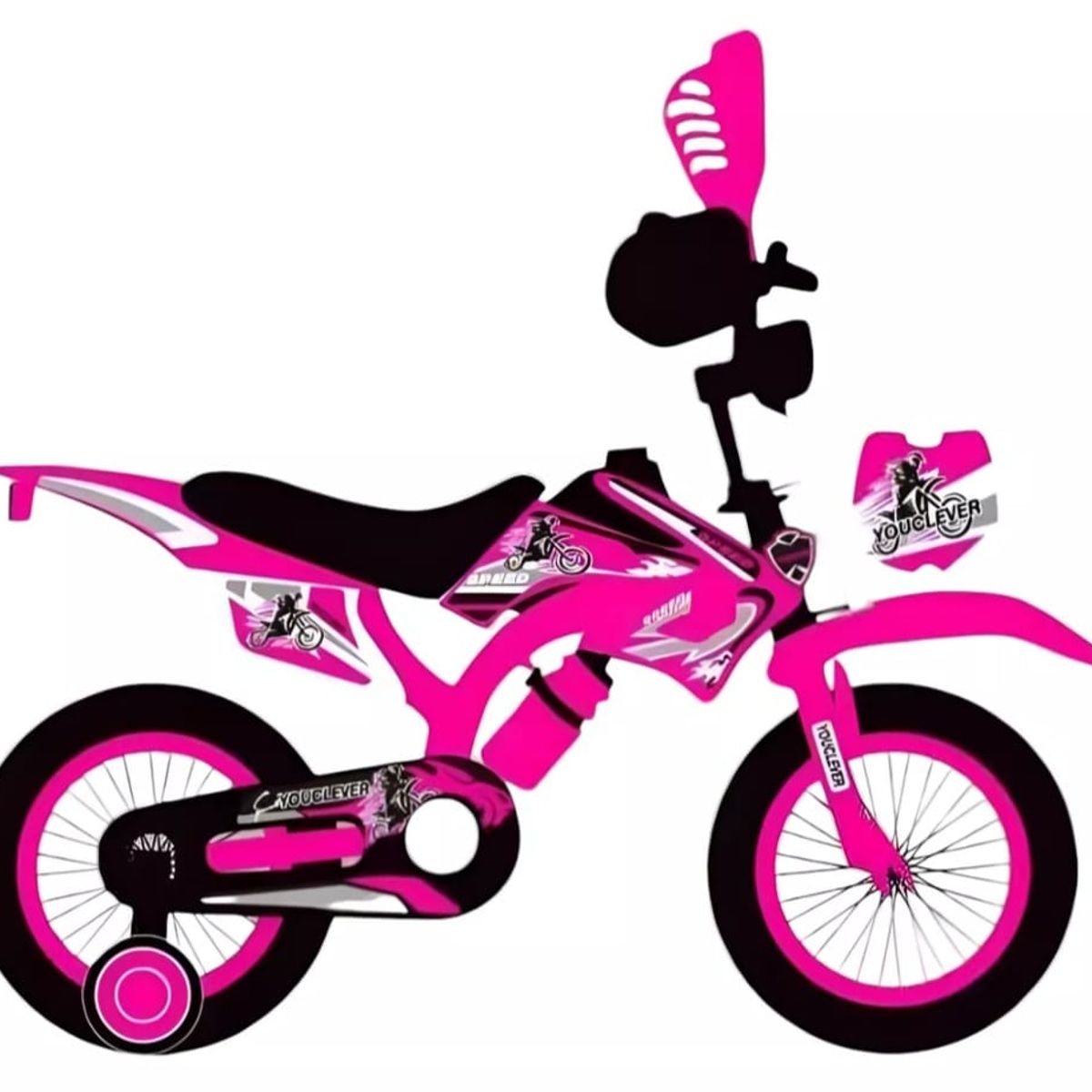 GENERICO - Bicicleta Infantil Tipo Moto Aro 16 Rosada