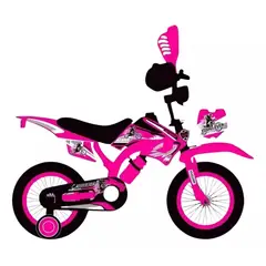 GENERICO - Bicicleta Infantil Tipo Moto Aro 16 Rosada