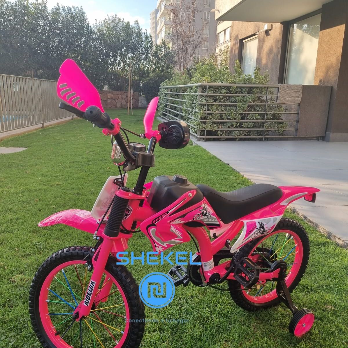 GENERICO - Bicicleta Infantil Tipo Moto Aro 16 Rosada