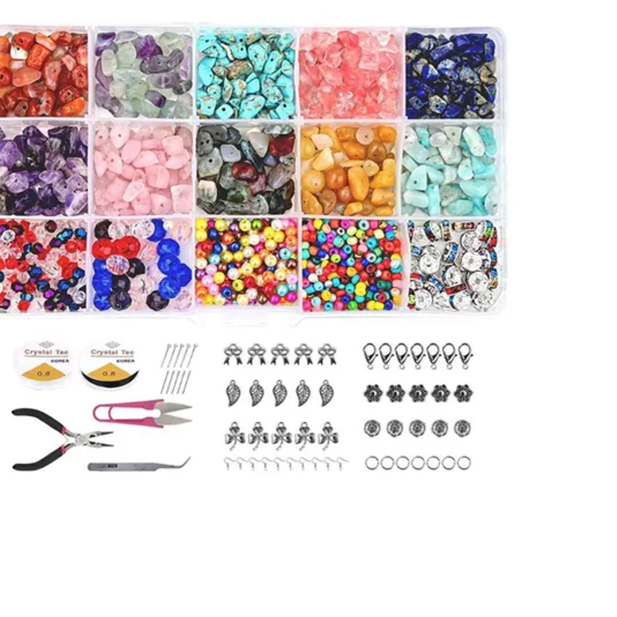 GENERICO - Juego De Piedras Naturales Kit Para Hacer Pulseras