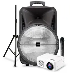 MLAB - Pack Parlante Portatil 15 Havy Bass + Tripode + Proyector