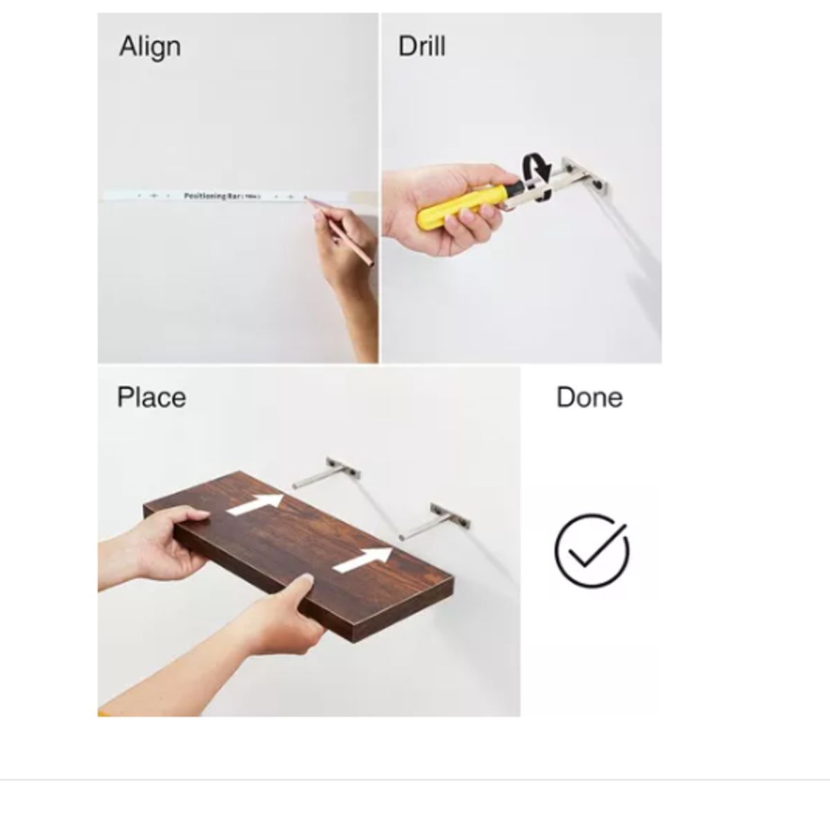 GENERICO - Repisas Flotantes De Madera Mdf Premium Kit X3 Colores