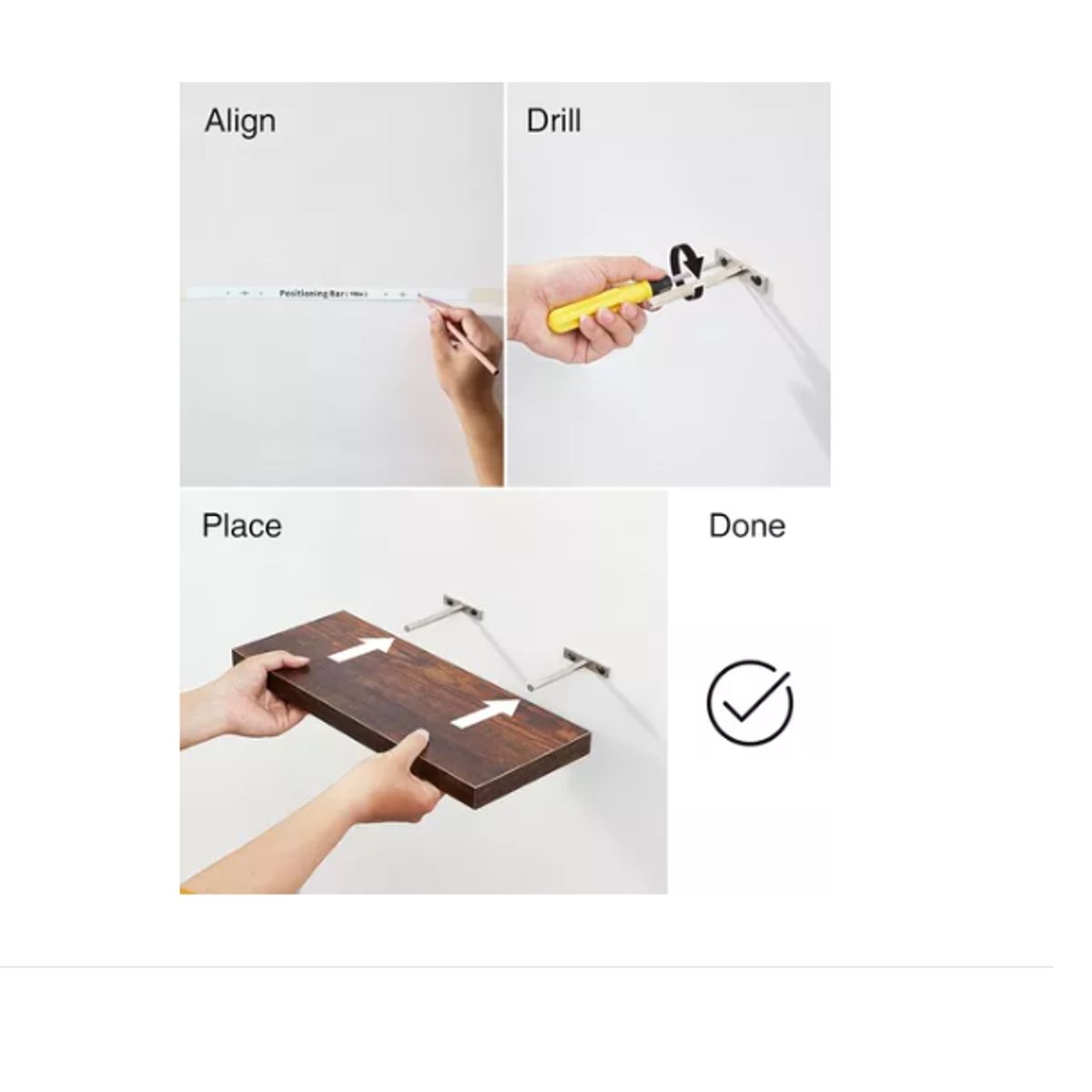 GENERICO - Repisas Flotantes De Madera Mdf Premium Kit X3 Colores