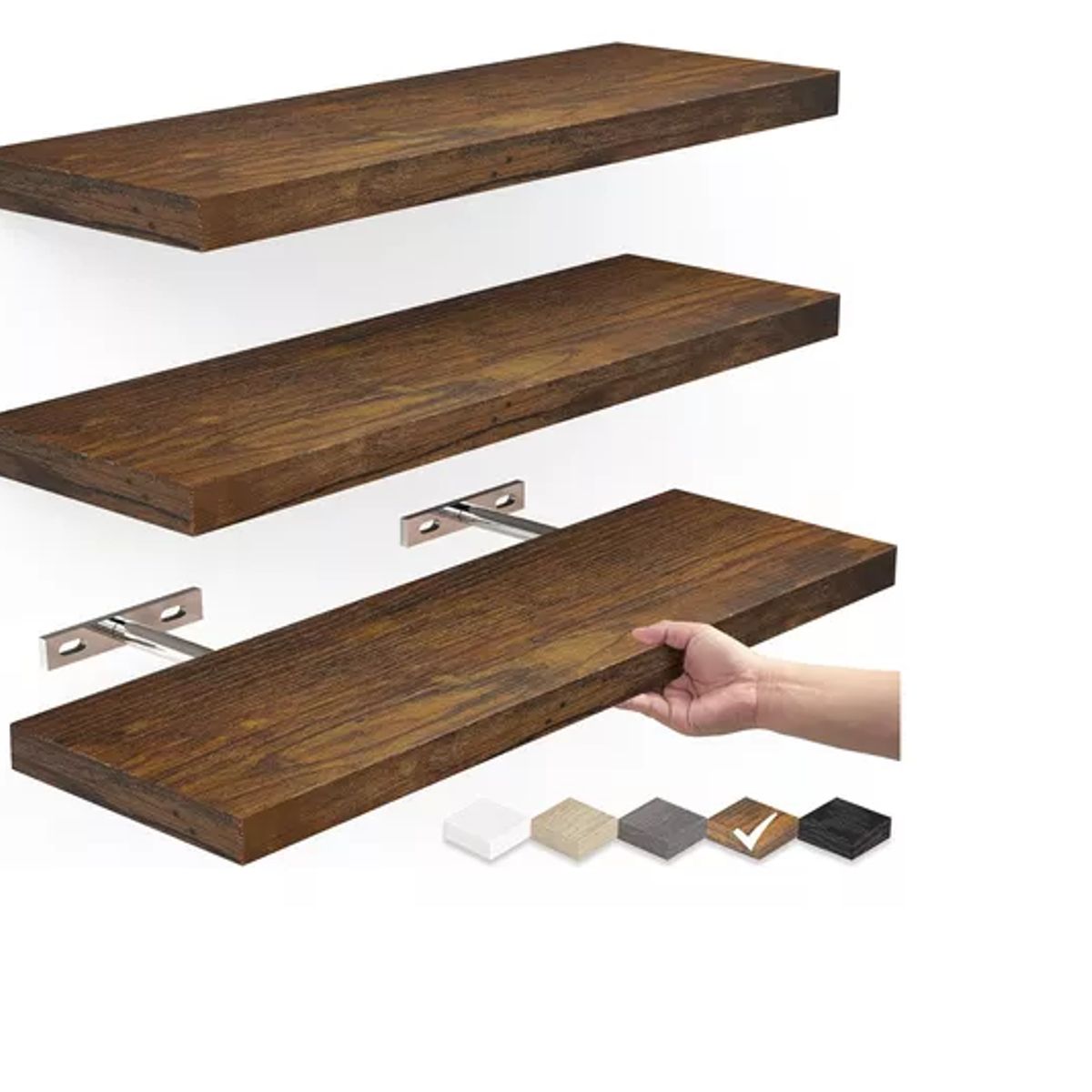 GENERICO - Repisas Flotantes De Madera Mdf Premium Kit X3 Colores