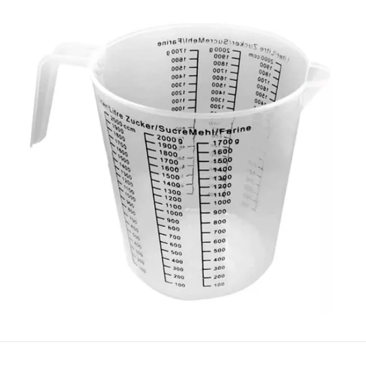 GENERICO - Jarra Plástica Medidora 2 Litros Repostería Cocina