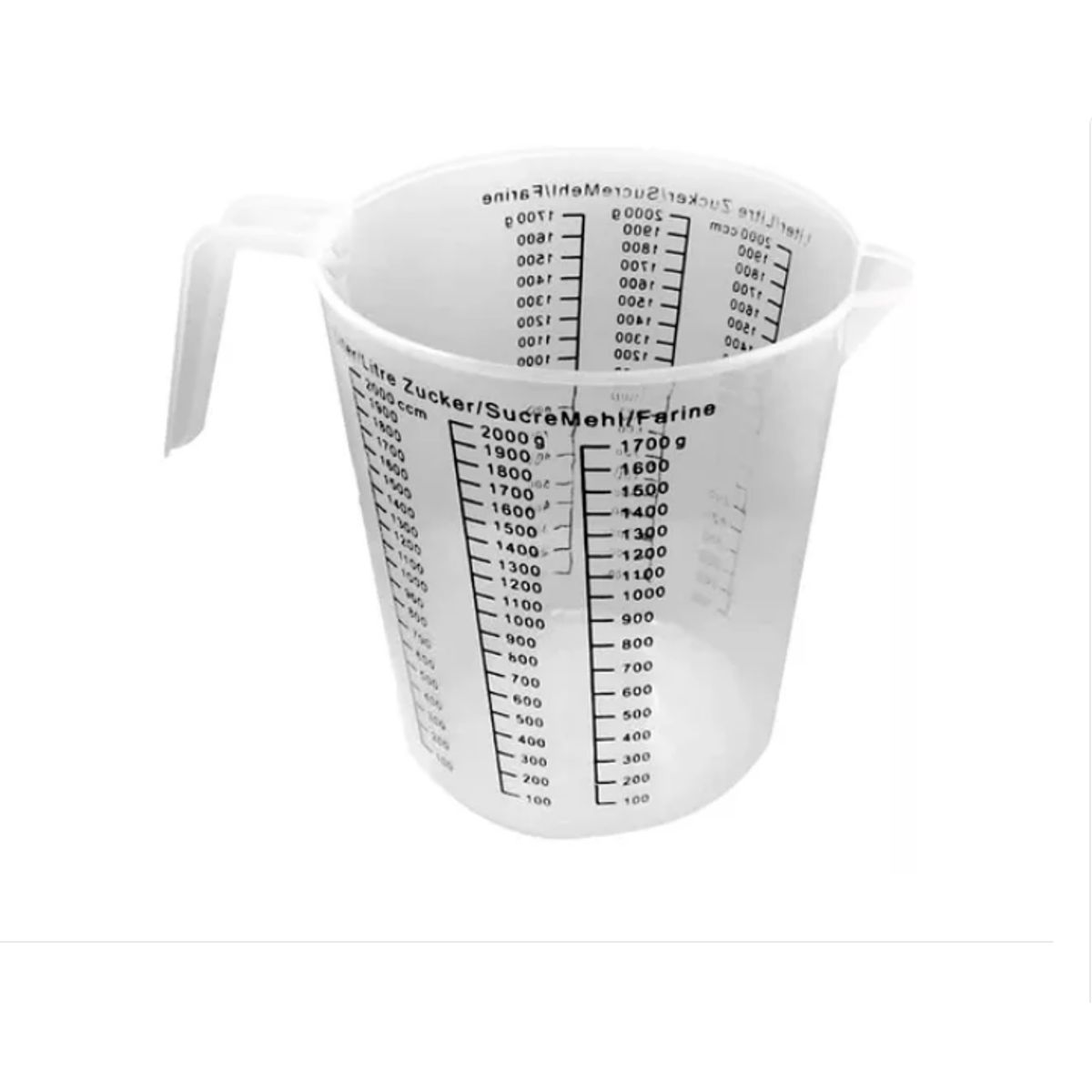 GENERICO - Jarra Plástica Medidora 2 Litros Repostería Cocina