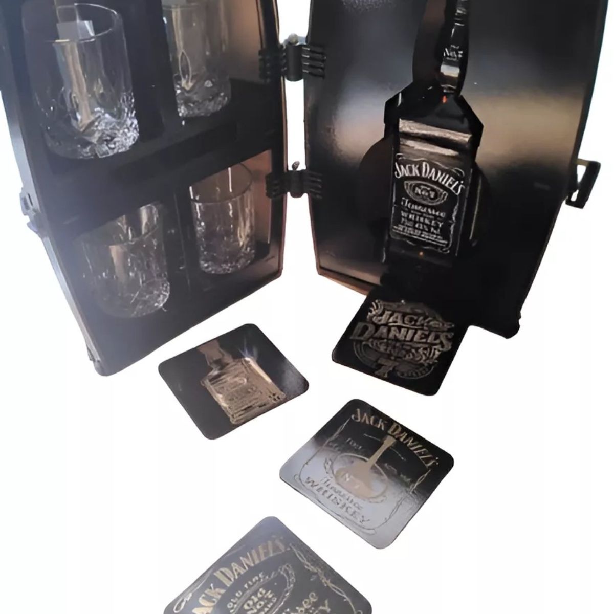 GENERICO - Barril  Porta Botellas Y Vasos - Jack Daniels