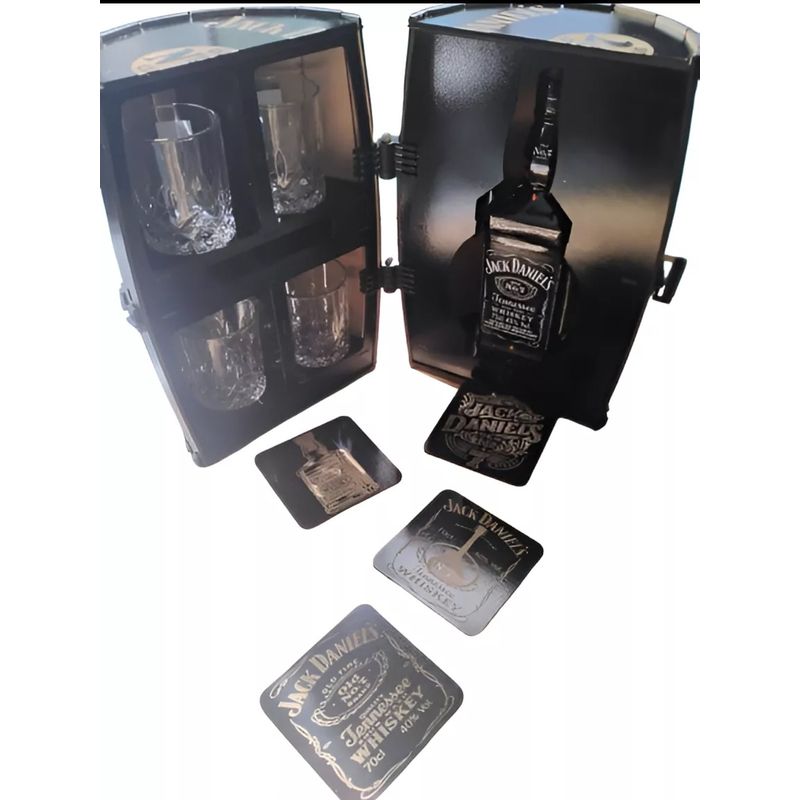 GENERICO - Barril  Porta Botellas Y Vasos - Jack Daniels