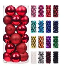 GENERICO - 24 Esferas De Navidad Caramelo Decoración Navideña Árbol 6cm