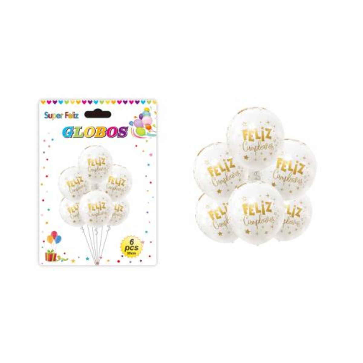 GENERICO - GLOBOS LATEX 6 PCS 30 CM