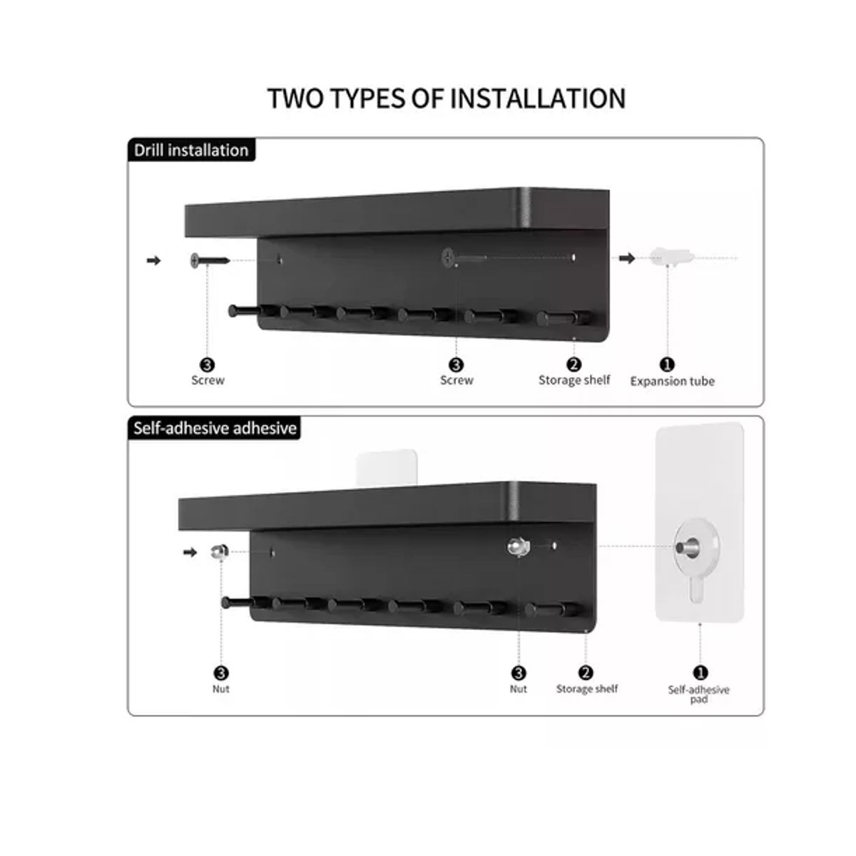 GENERICO - Modernas Flotantes Inoxidable Soporte De Pared Para Llavero