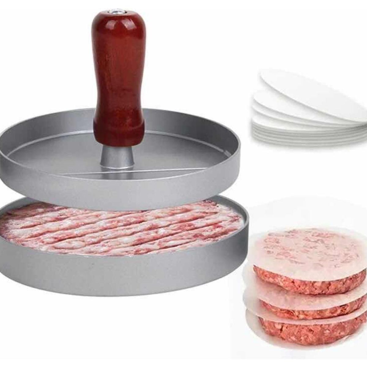 GENERICO - Molde Prensa Para Hamburguesas De Aluminio Alta Calidad