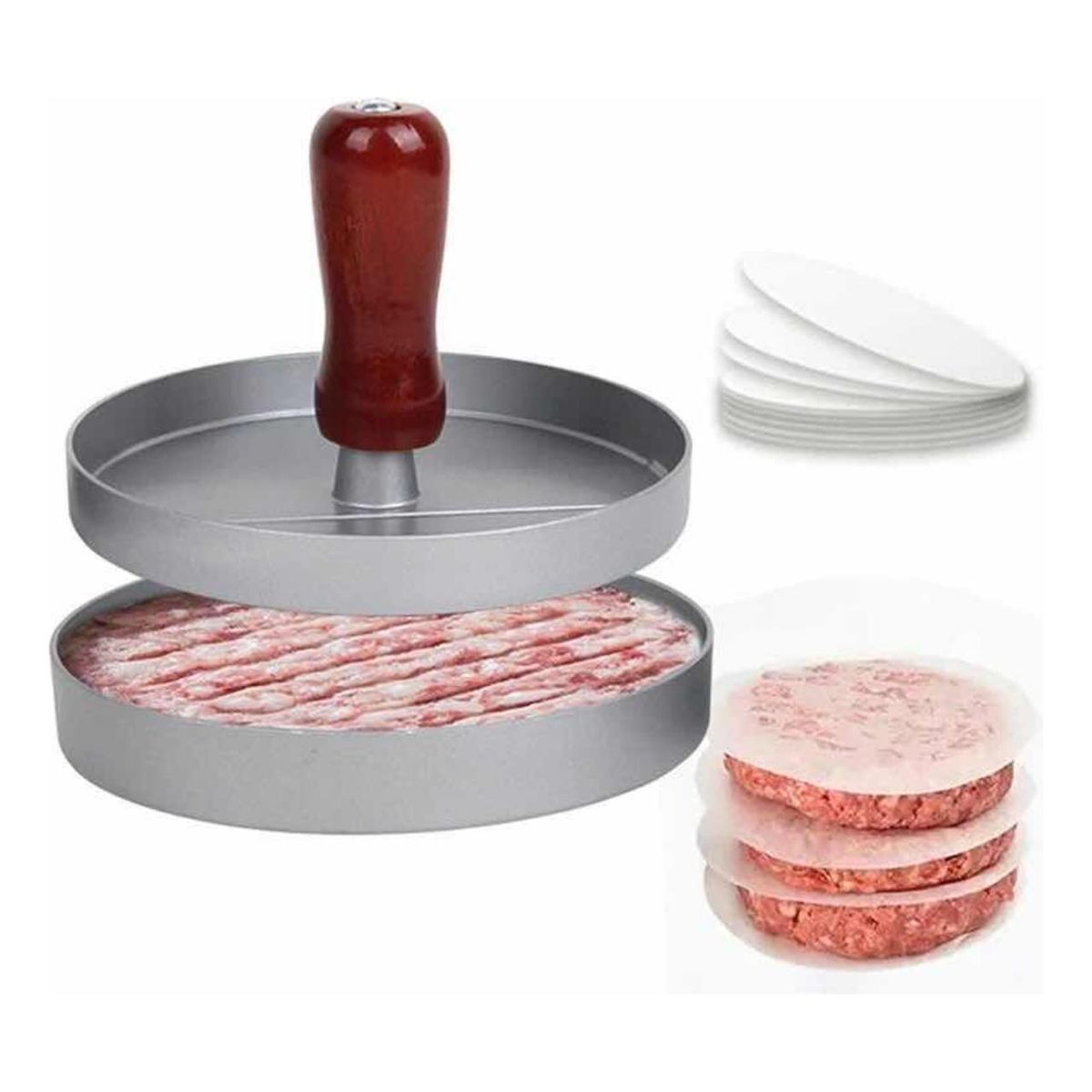 GENERICO - Molde Prensa Para Hamburguesas De Aluminio Alta Calidad