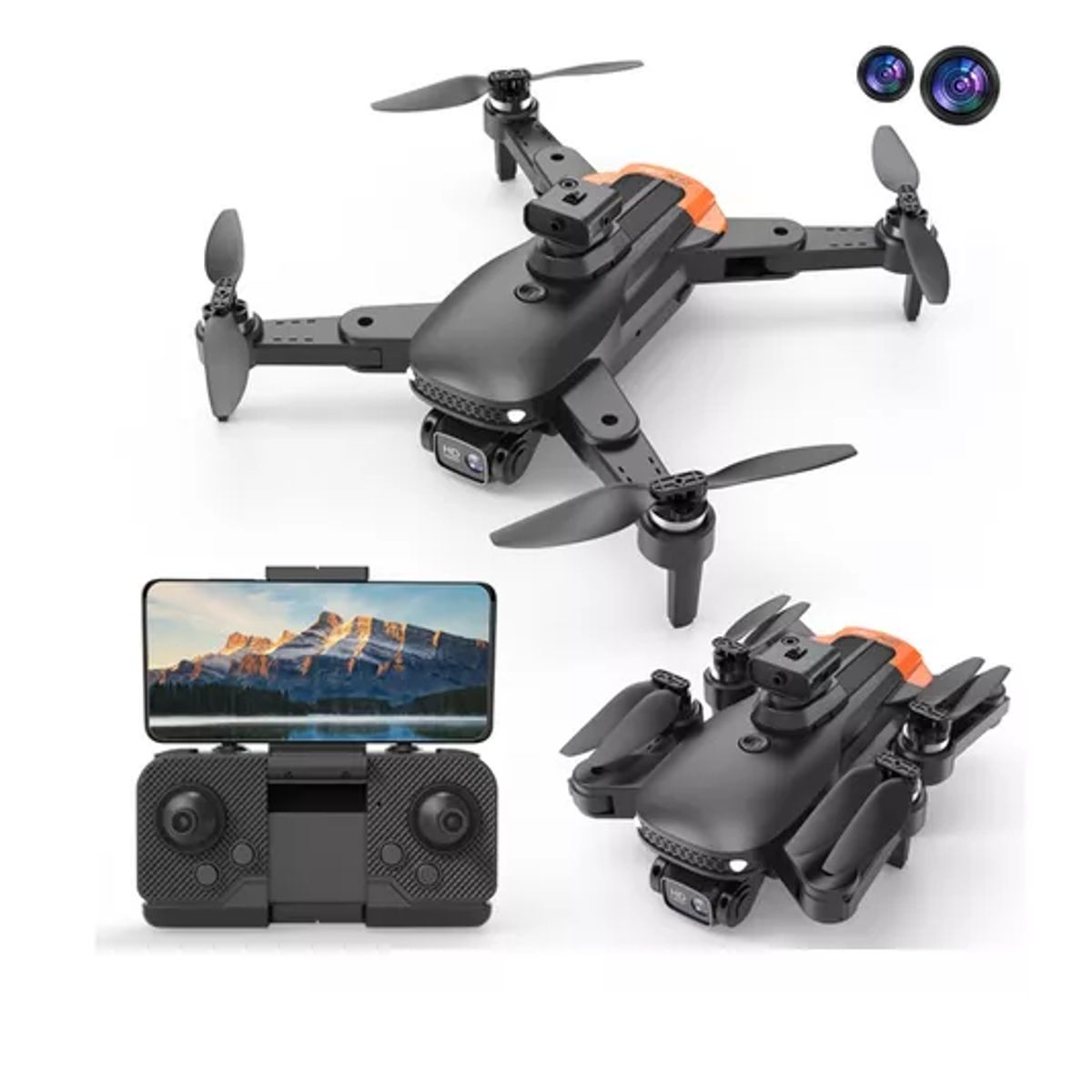 GENERICO - Drone Dual Cámara 8k 5g Fpv Obstáculos Evite 2 Baterías