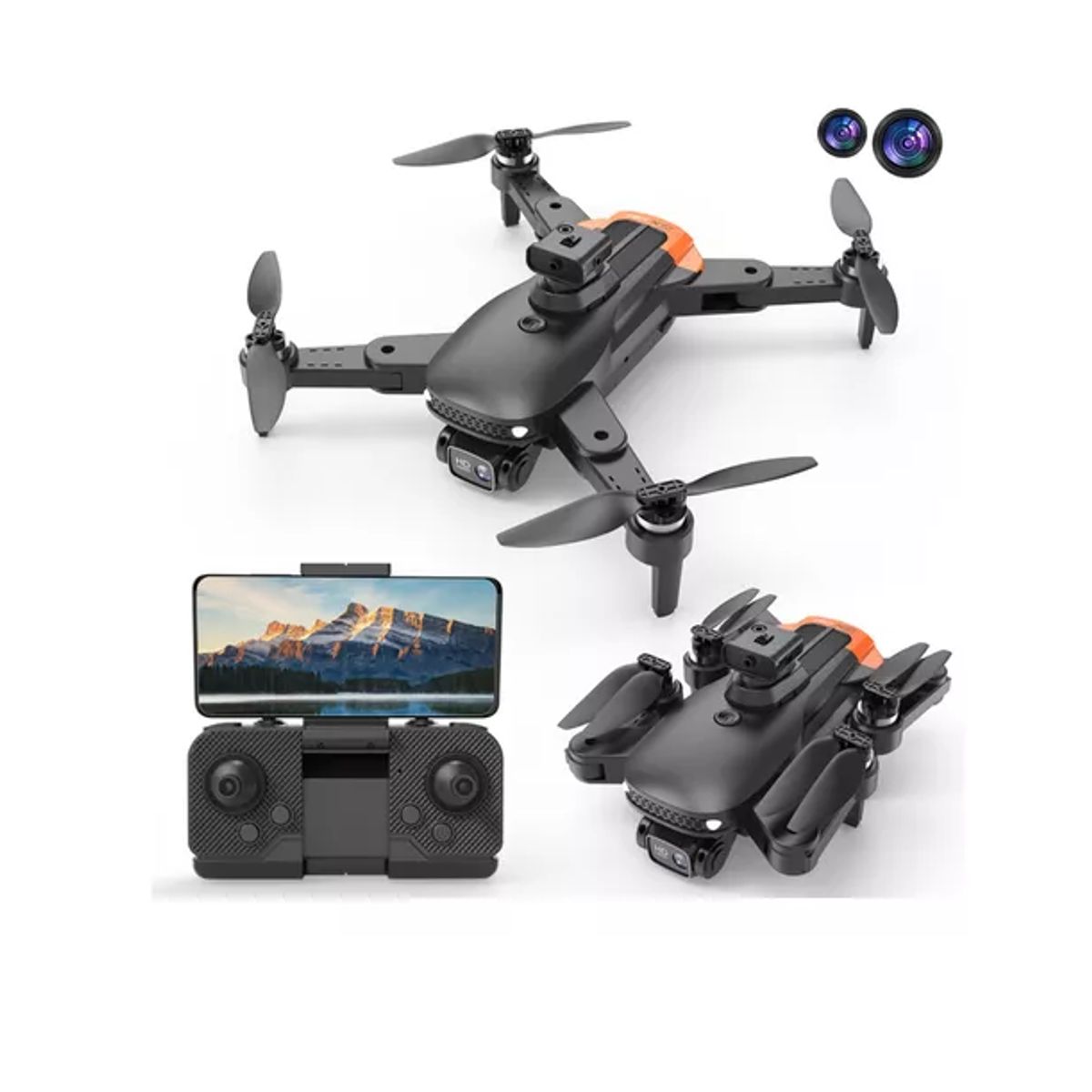 GENERICO - Drone Dual Cámara 8k 5g Fpv Obstáculos Evite 2 Baterías