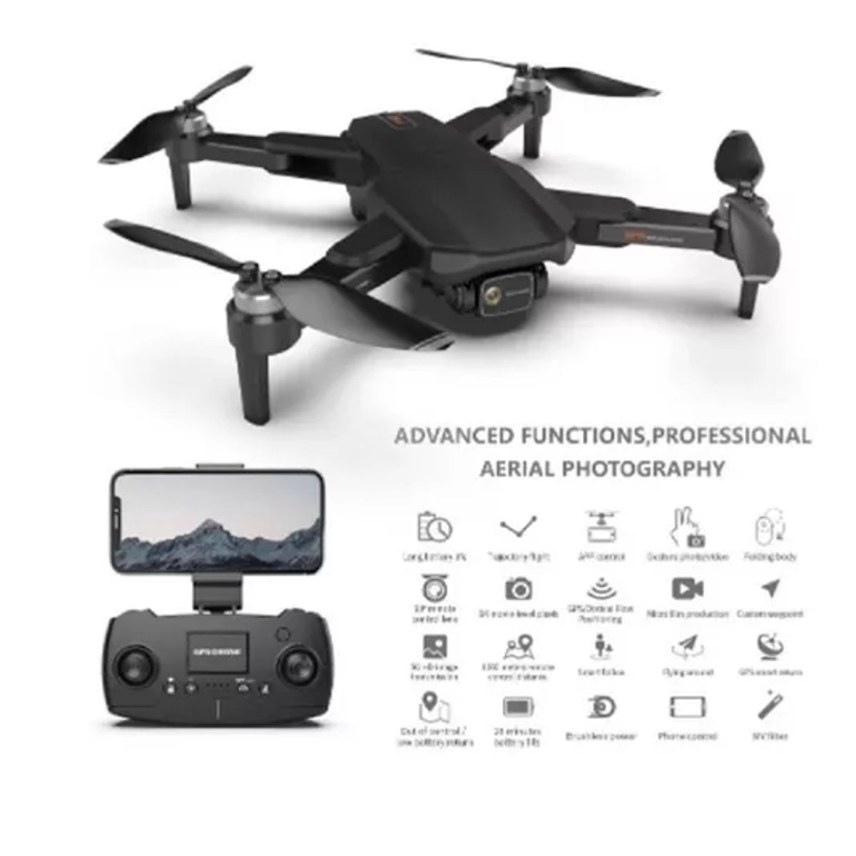 GENERICO - Drone F188 Cámara 6k Gps Alcance 1km + 2 Baterías