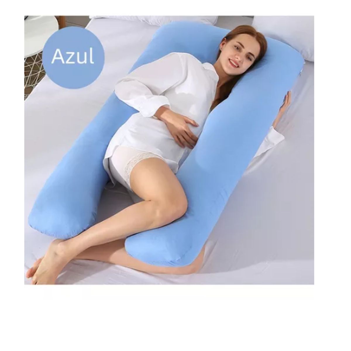 GENERICO - Cojín Almohada Maternal U + Funda Extra Suave- Multiusos