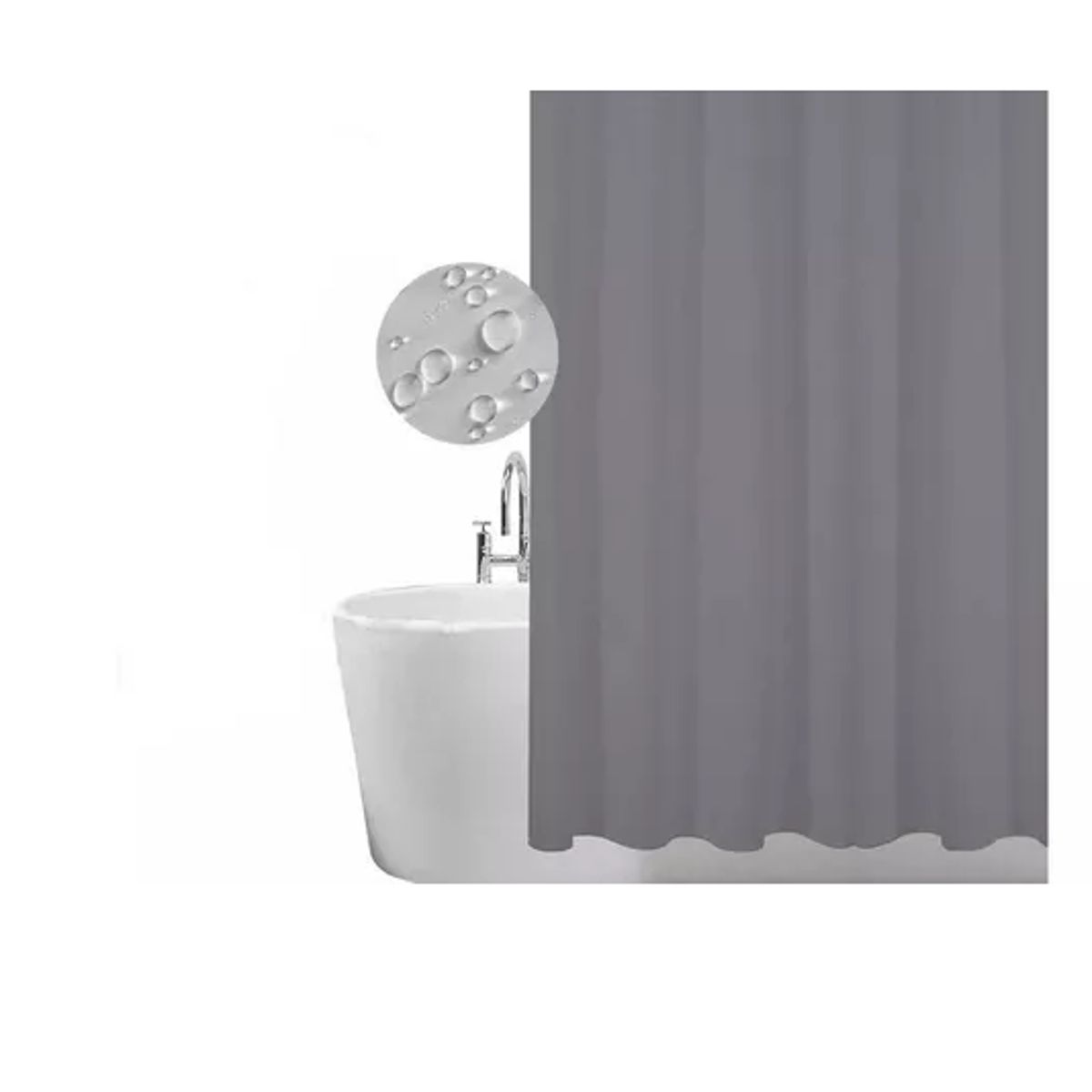GENERICO - Cortina De Baño Impermeable De 180x180 Cm + 12 Ganchos