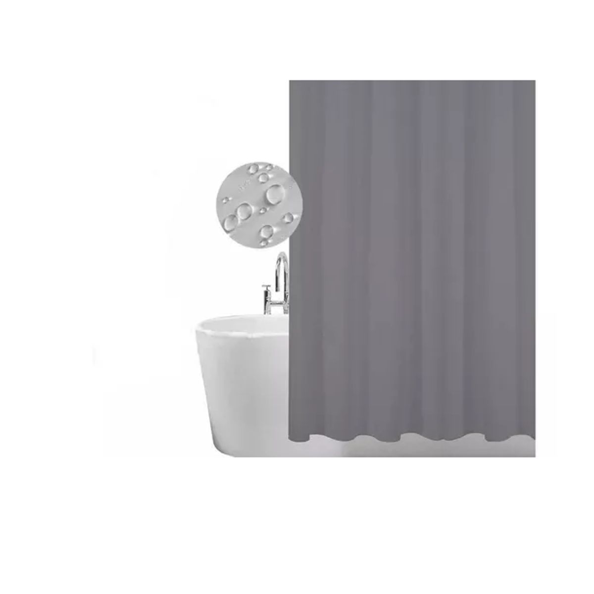 GENERICO - Cortina De Baño Impermeable De 180x180 Cm + 12 Ganchos