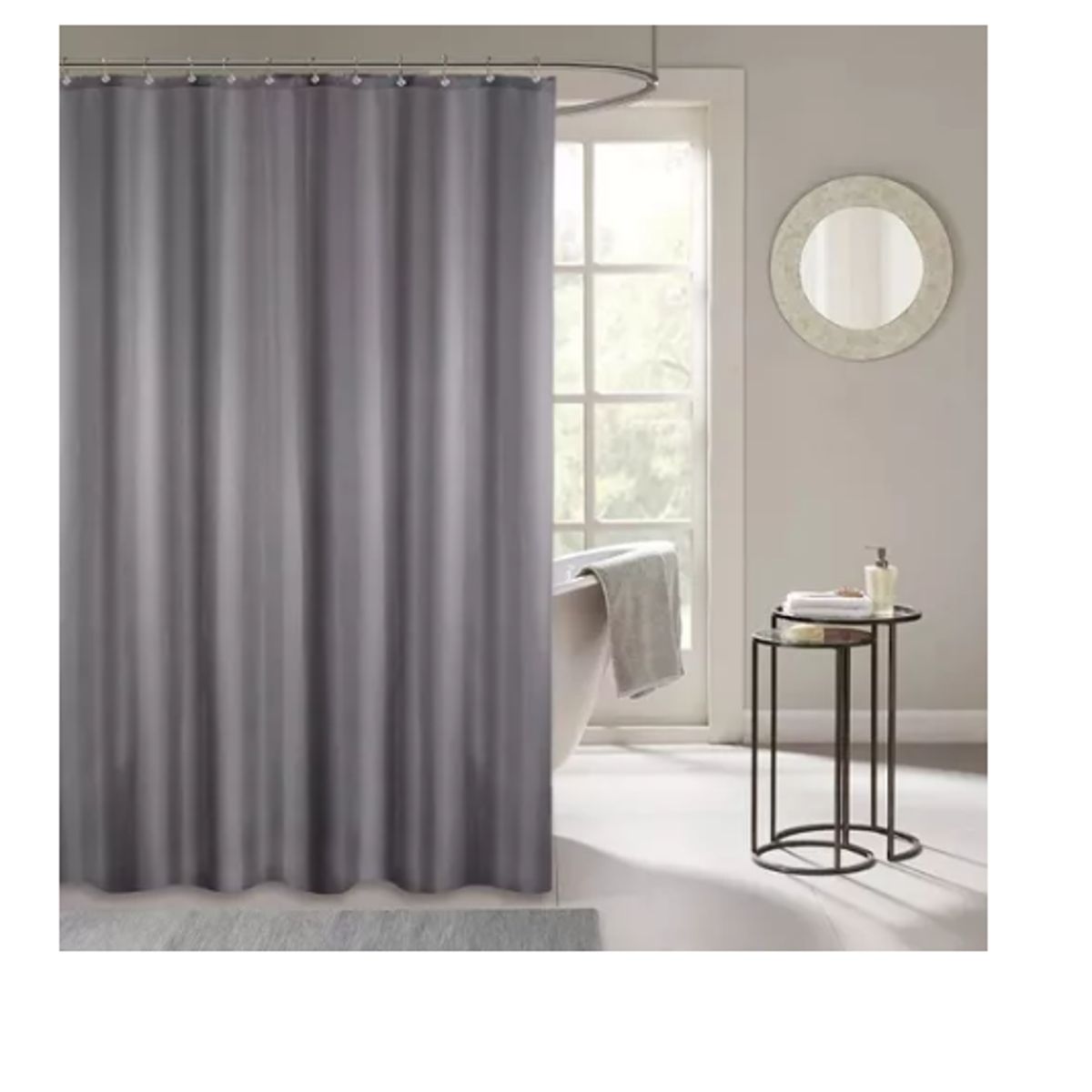 GENERICO - Cortina De Baño Impermeable De 180x180 Cm + 12 Ganchos