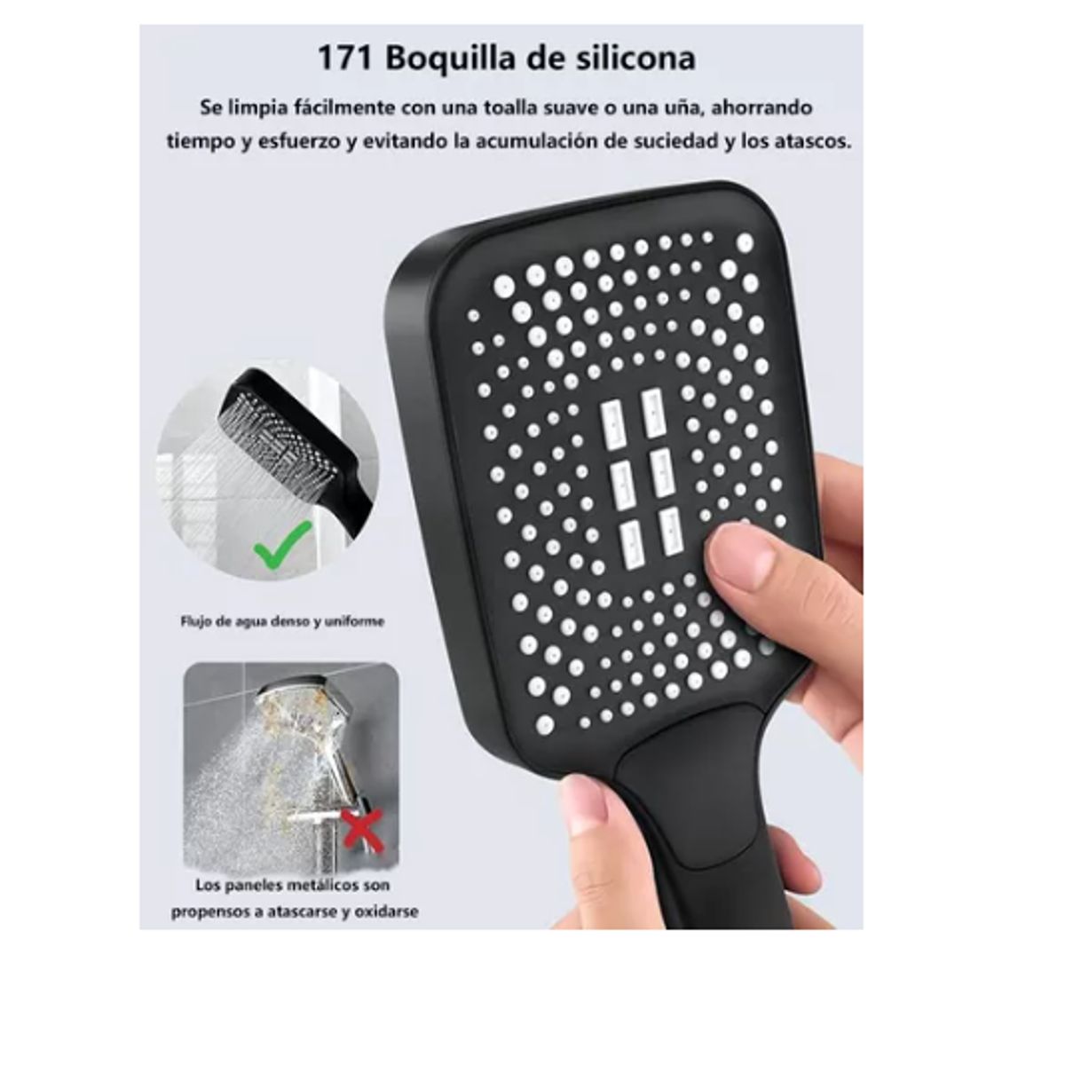GENERICO - Regadera Kit De Ducha Tipo Telefono De Mano Acero Inoxidable
