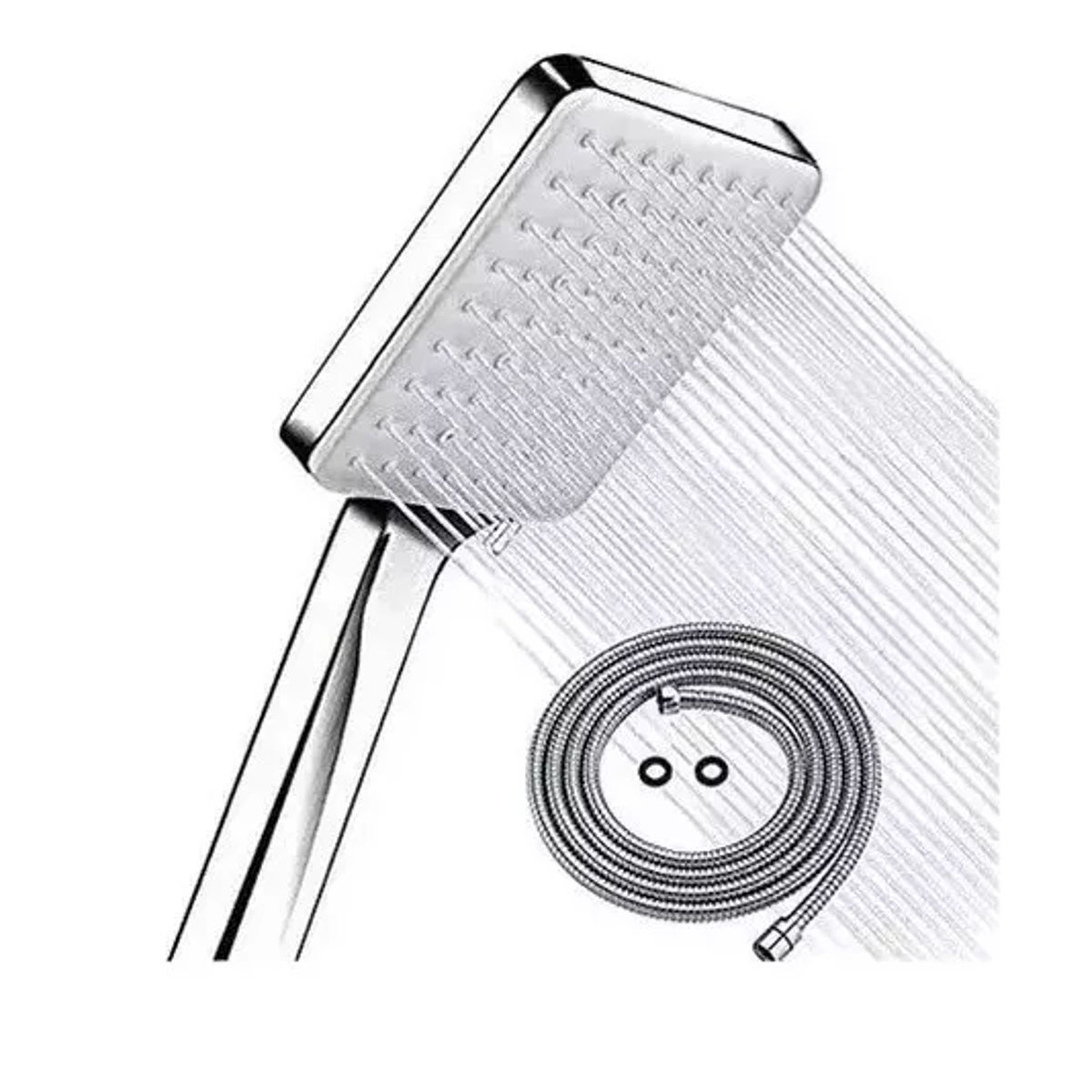 GENERICO - Kit De Ducha Teléfono Manguera Soporte Cromado Acero Inox