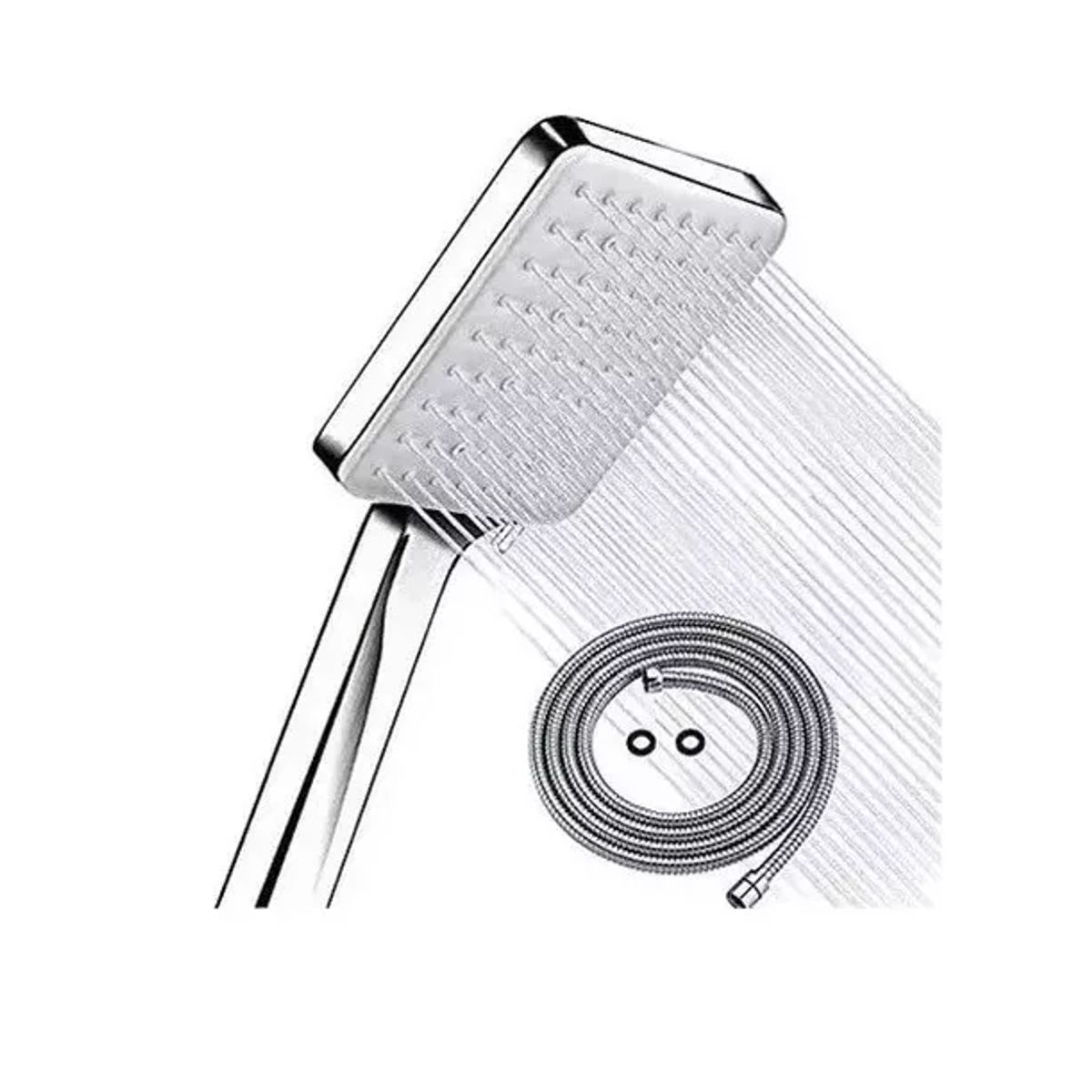GENERICO - Kit De Ducha Teléfono Manguera Soporte Cromado Acero Inox