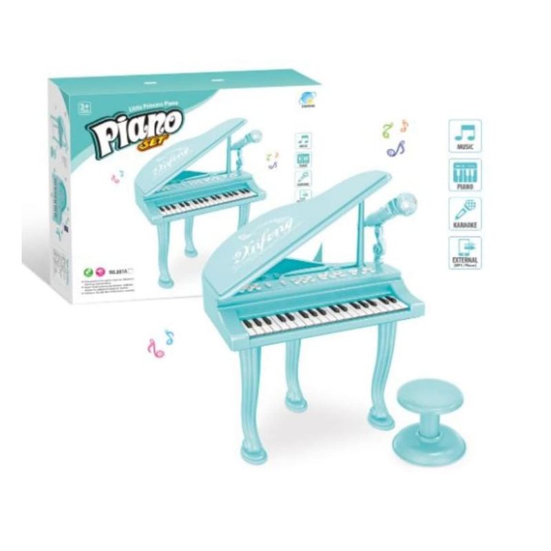 GENERICO - Piano Musical Con Micrófono Y Asiento Para Niños