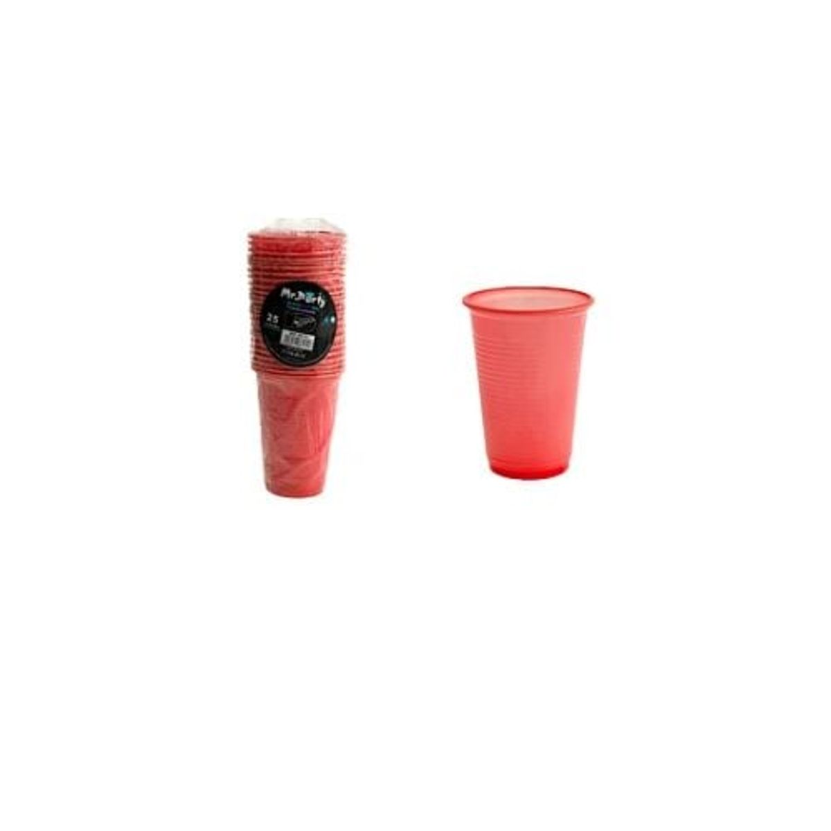 GENERICO - Vasos Plásticos Rojo 200ML 25pcs