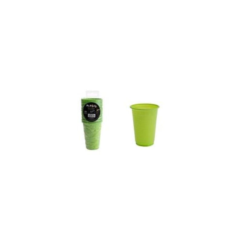 GENERICO - Vasos Plásticos Verde 200ML 25pcs
