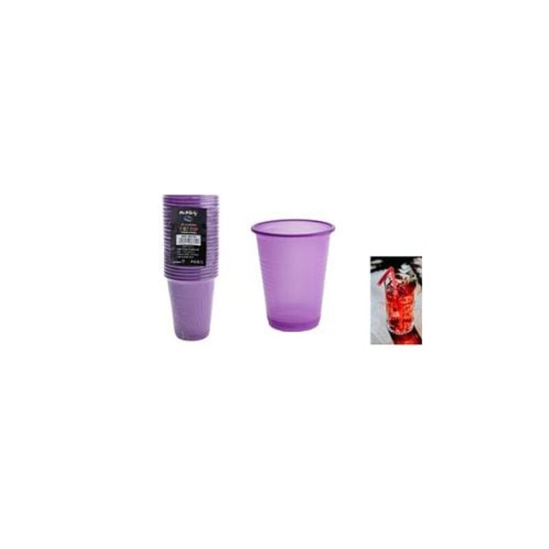 GENERICO - Vasos Plásticos Morado 200ML 25pcs