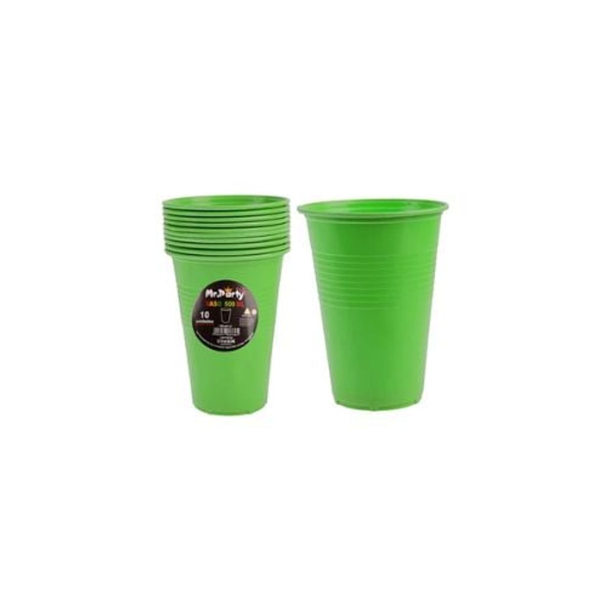 GENERICO - Vasos Plásticos Desechable Verde 500ML 10pcs