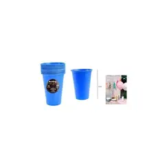 GENERICO - Vasos Plásticos Desechable Azul 500ML 10pcs