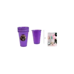 GENERICO - Vasos Plásticos Desechable Morado Oscuro 500ML 10pcs