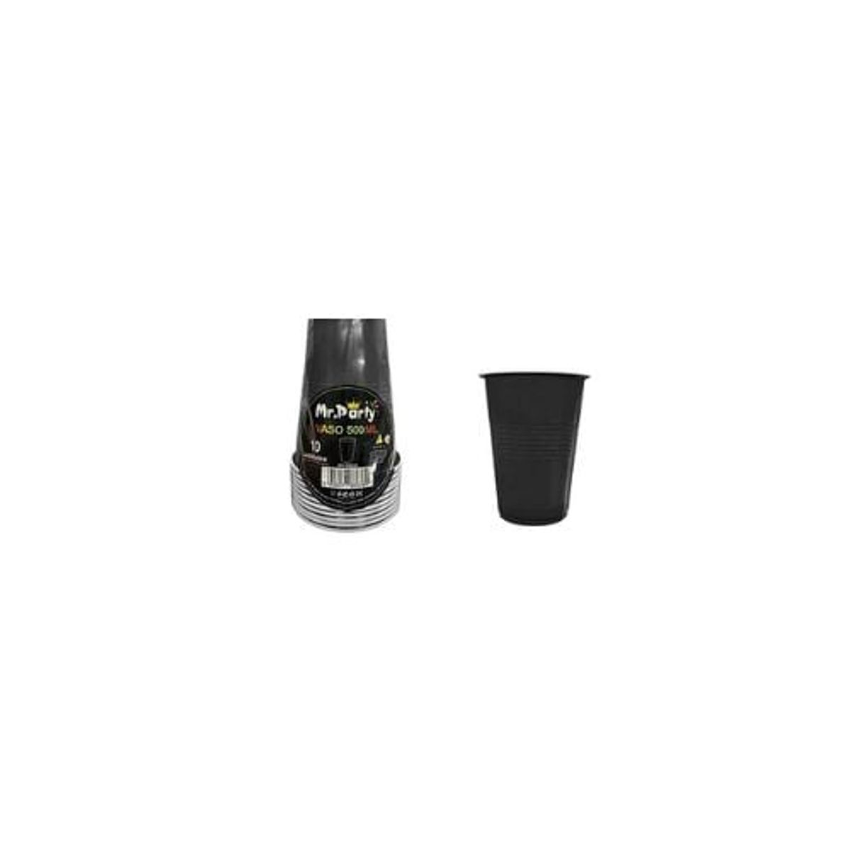 GENERICO - Vasos Plásticos Negro Doble Bicolor 500ML 10pcs