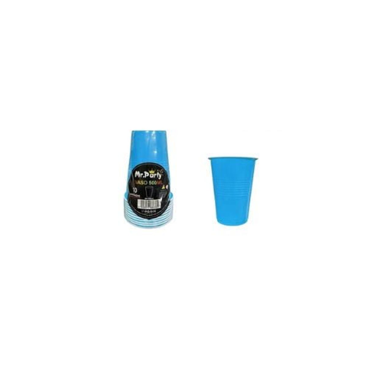 GENERICO - Vasos Plásticos Desechable Celeste Bicolor 500ML 10pcs
