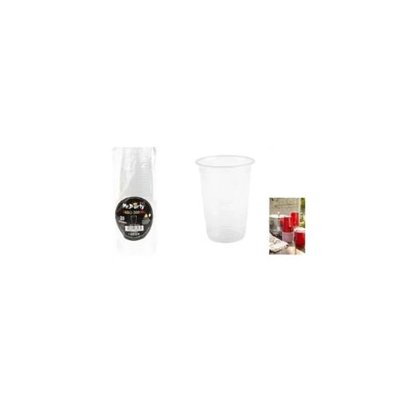 GENERICO - Vasos Plásticos Desechable Transparente 300ML 20pcs