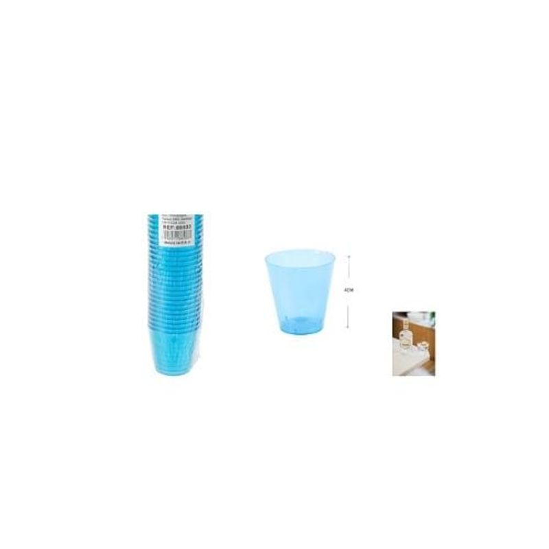 GENERICO - Vasos Acrilicos Shot Azul Transparente 40ML 30pcs
