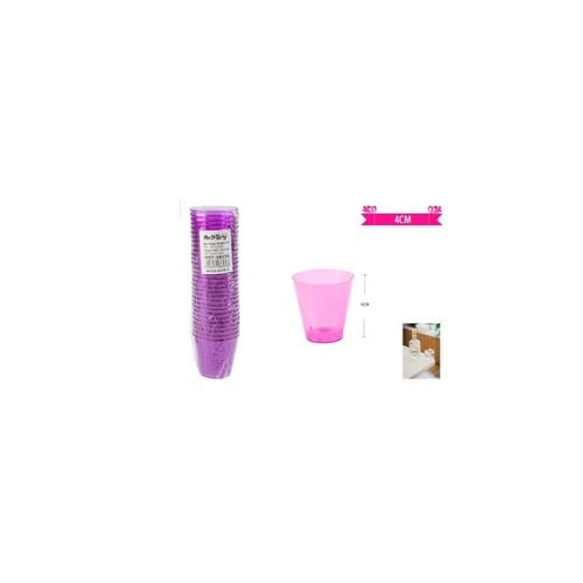 GENERICO - Vasos Acrilicos Shot Morado Transparente 40ML 30pcs
