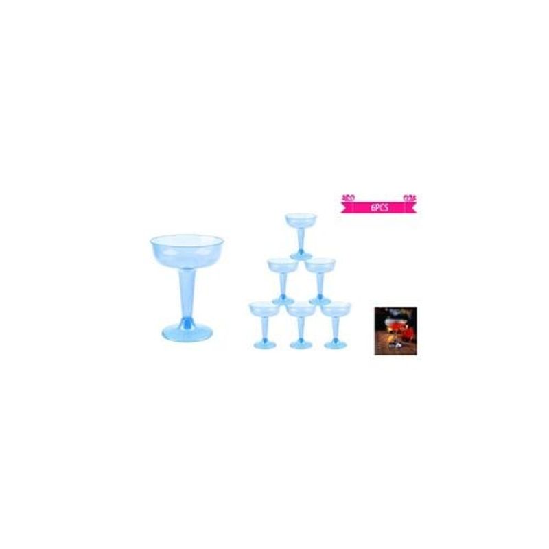 GENERICO - Copas De Cóctel Plásticos Azul 6pcs