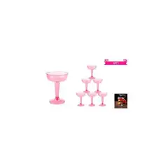 GENERICO - Copas De Cóctel Plásticos Rosado 6pcs