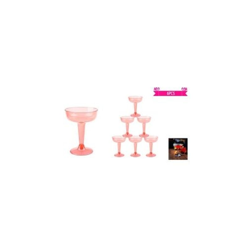 GENERICO - Copas De Cóctel Plásticos Rojo 6pcs