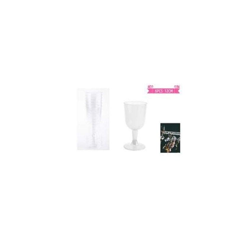 GENERICO - Copas De Vino Desechable Transparente 6pcs